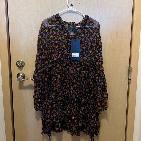 The KooplesMulticolor silk dress with floral flower print